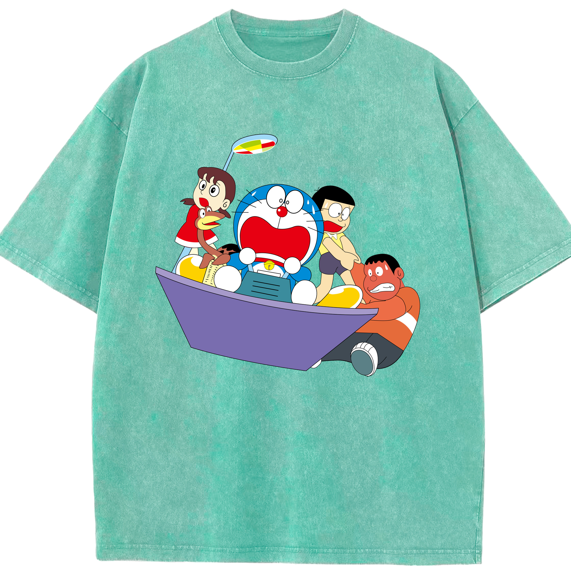 （画像用） ドラえもん Doraemon 綿100% ヴィンテージ風 半袖Tシャツ（フロントプリント）